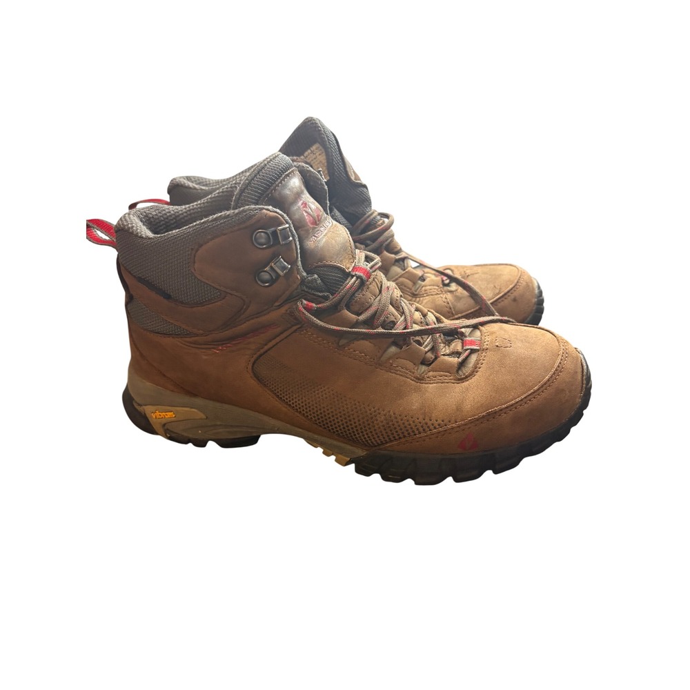 Vasque Mens Brown Leather Vibram Sole Hiking Boots Size 10M Backpacking Trail